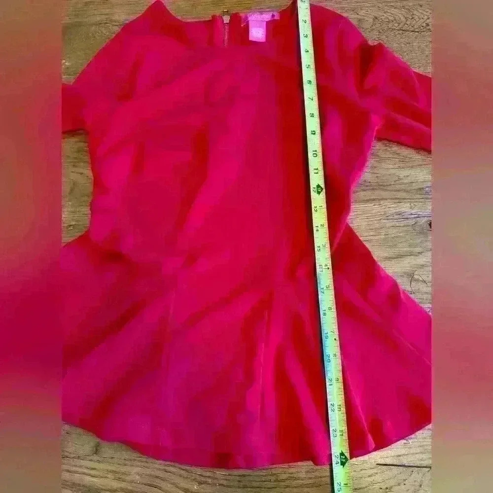 Catherine Malandrino Red Zip Back Top Shirt Blouse Unique Size Small - Picture 11 of 13